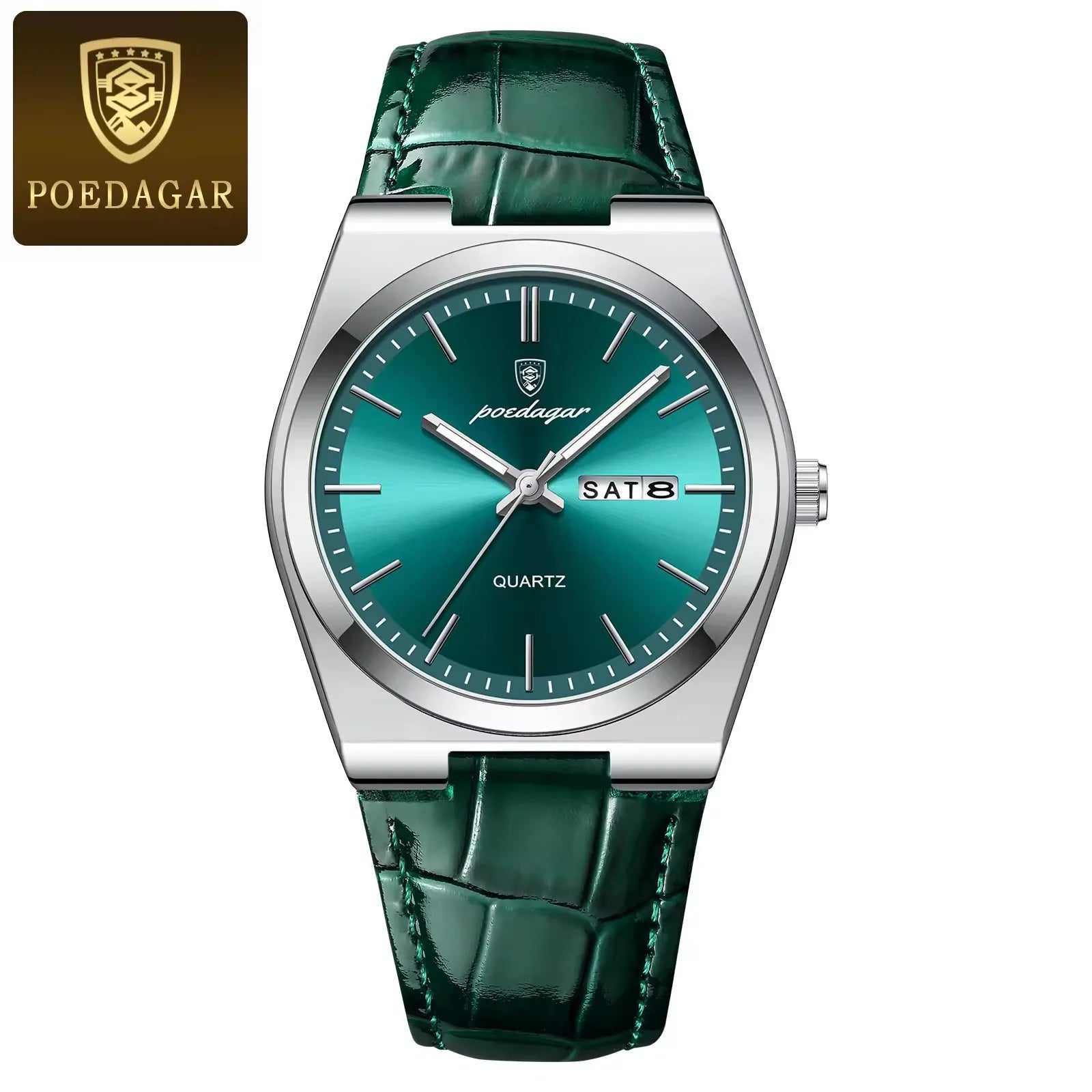 POEDAGAR 930 Novo Relógio de Pulso de Luxo Masculino, À Prova d'Água, Ponteiros Luminosos, Aço Inoxidável, Couro, Quartzo, para Homens