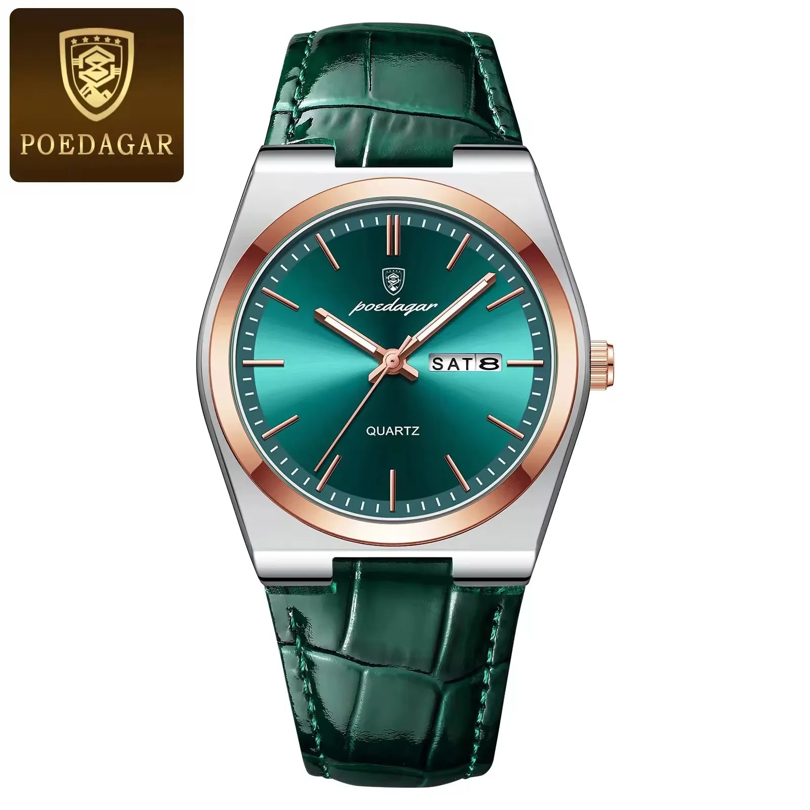 POEDAGAR 930 Novo Relógio de Pulso de Luxo Masculino, À Prova d'Água, Ponteiros Luminosos, Aço Inoxidável, Couro, Quartzo, para Homens