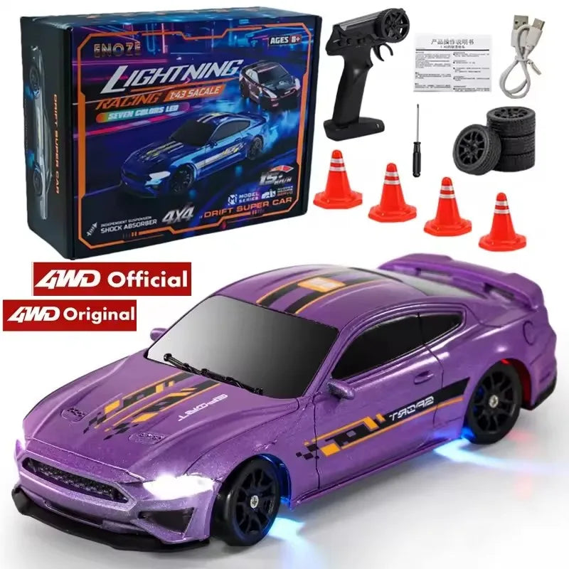 1/64 2.4g carro de controle remoto de alta velocidade 4wd carro de controle remoto quatro rodas de tração controlado por rádio mini rcr modelo de corrida menino brinquedo presente