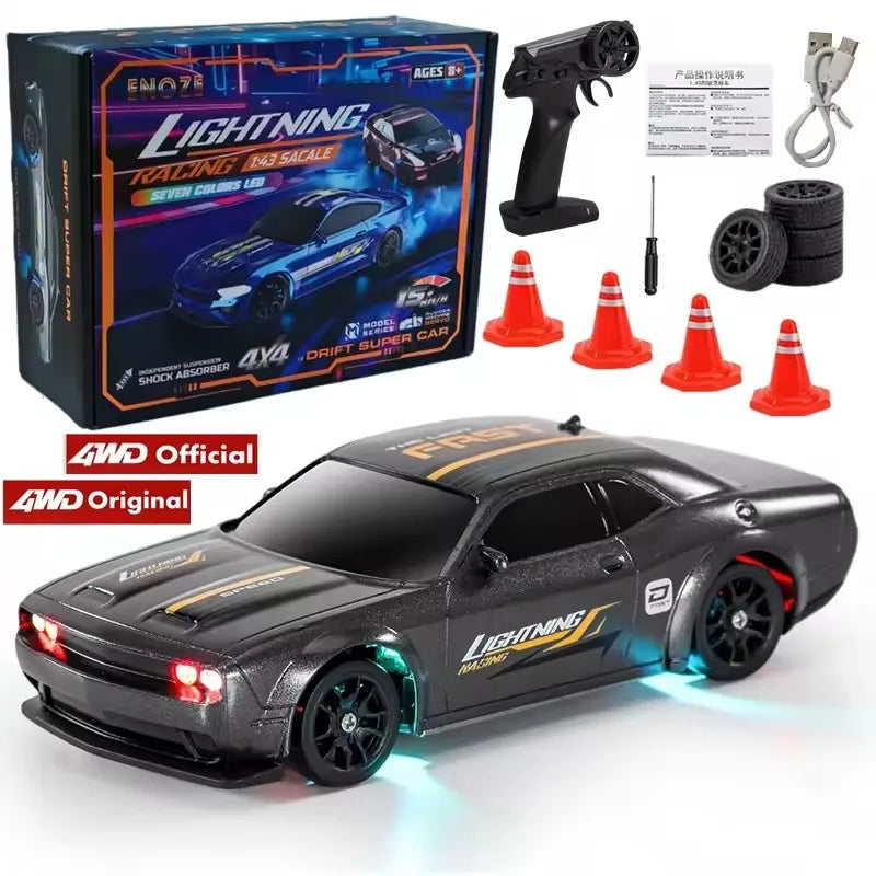 1/64 2.4g carro de controle remoto de alta velocidade 4wd carro de controle remoto quatro rodas de tração controlado por rádio mini rcr modelo de corrida menino brinquedo presente