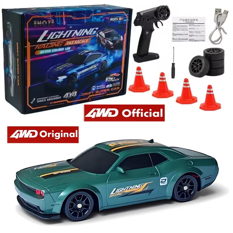 1/64 2.4g carro de controle remoto de alta velocidade 4wd carro de controle remoto quatro rodas de tração controlado por rádio mini rcr modelo de corrida menino brinquedo presente