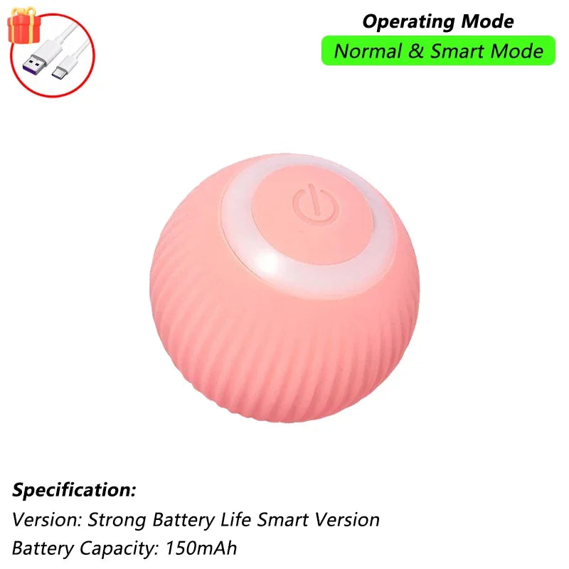 Brinquedo Interativo para Gatos iLMH: Bola Rolante Automática com Cauda Falsa, Recarregável, Brinquedo Elétrico Inteligente para Animais de Estimação, Treinamento de Pets, Imita Rato