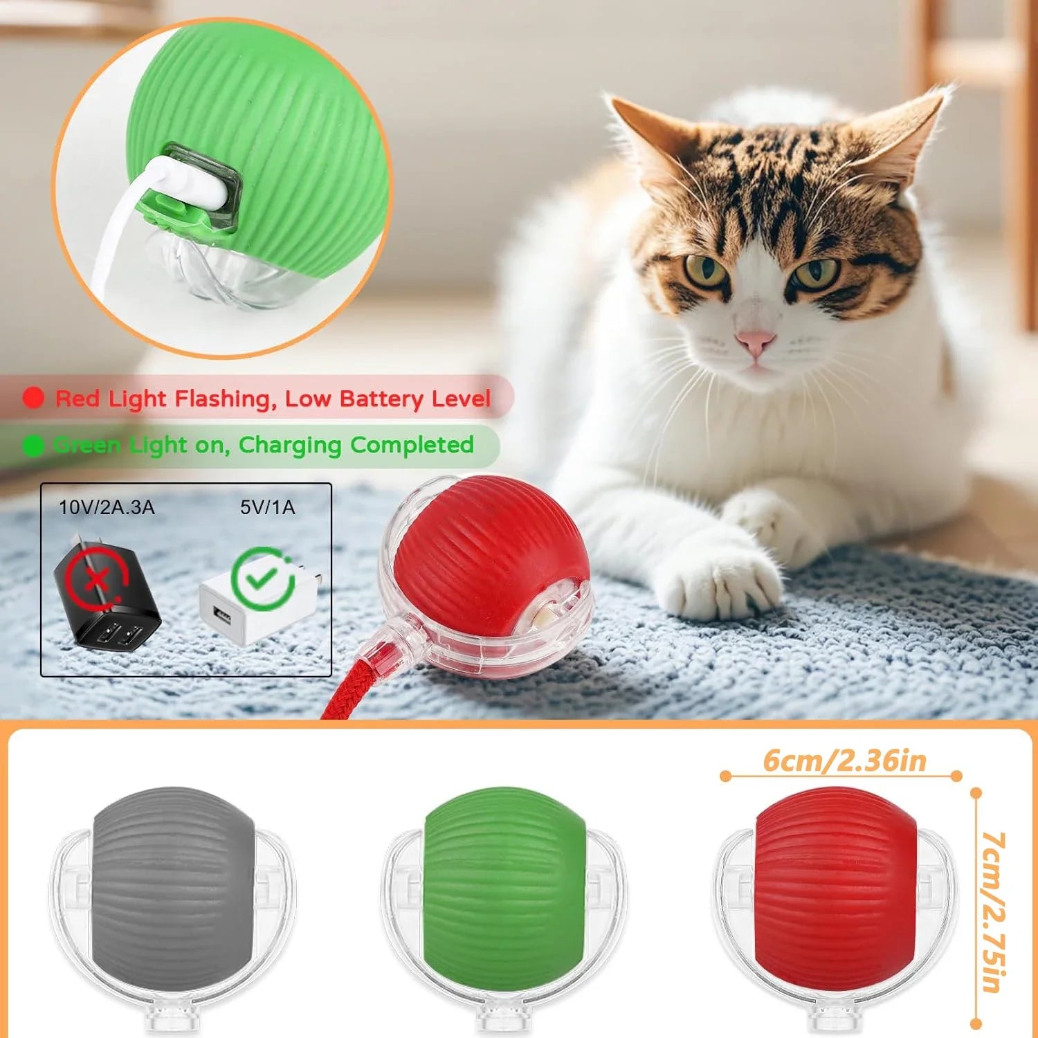 Brinquedo Interativo para Gatos iLMH: Bola Rolante Automática com Cauda Falsa, Recarregável, Brinquedo Elétrico Inteligente para Animais de Estimação, Treinamento de Pets, Imita Rato